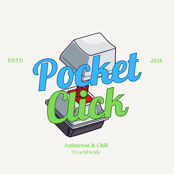 Logo of Pocket Click with text 'Antistress & Chill Worldwide' on a white background